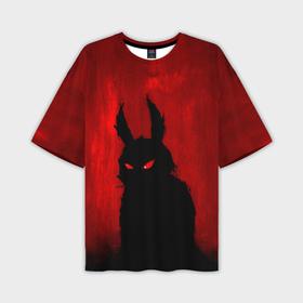 Мужская футболка OVERSIZE 3D с принтом Evil Rabbit в Екатеринбурге,  |  | Тематика изображения на принте: 