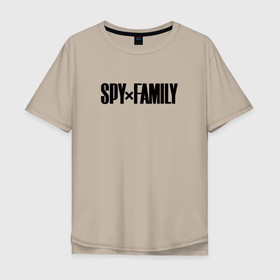 Мужская футболка хлопок Oversize с принтом Spy Family   Logo в Кировске, 100% хлопок | свободный крой, круглый ворот, “спинка” длиннее передней части | Тематика изображения на принте: 
