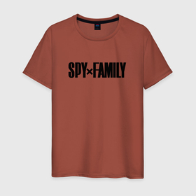 Мужская футболка хлопок с принтом Spy Family   Logo в Санкт-Петербурге, 100% хлопок | прямой крой, круглый вырез горловины, длина до линии бедер, слегка спущенное плечо. | Тематика изображения на принте: 