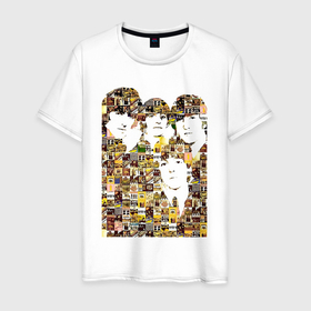 Мужская футболка хлопок с принтом The Beatles   Collage в Курске, 100% хлопок | прямой крой, круглый вырез горловины, длина до линии бедер, слегка спущенное плечо. | 