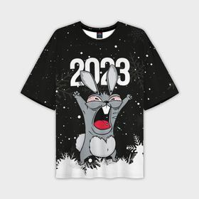 Мужская футболка OVERSIZE 3D с принтом Злой  кролик  2023 в Тюмени,  |  | 
