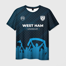 Мужская футболка 3D с принтом West Ham legendary форма фанатов в Курске, 100% полиэфир | прямой крой, круглый вырез горловины, длина до линии бедер | 