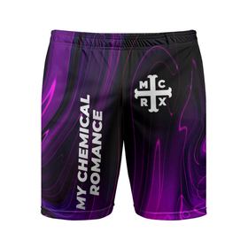 Мужские шорты спортивные с принтом My Chemical Romance violet plasma в Белгороде,  |  | 