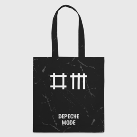 Шоппер 3D с принтом Depeche Mode glitch на темном фоне: символ, надпись в Санкт-Петербурге, 100% полиэстер | Плотность: 200 г/м2; Размер: 34×35 см; Высота лямок: 30 см | 