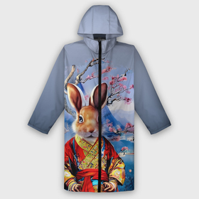 Мужской дождевик 3D с принтом Кролик в китайском халате в Курске,  |  | Тематика изображения на принте: 