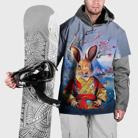 Накидка на куртку 3D с принтом Кролик в китайском халате , 100% полиэстер |  | 