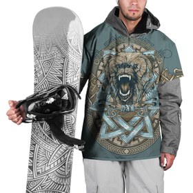 Накидка на куртку 3D с принтом Голова медведя викинга в Санкт-Петербурге, 100% полиэстер |  | Тематика изображения на принте: 