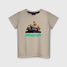 Детская футболка хлопок с принтом minecraft story mode в Курске, 100% хлопок | круглый вырез горловины, полуприлегающий силуэт, длина до линии бедер | 