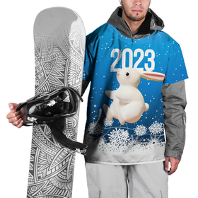 Накидка на куртку 3D с принтом Белый большой  кролик в Белгороде, 100% полиэстер |  | Тематика изображения на принте: 