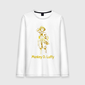 Мужской лонгслив хлопок с принтом Monkey D. Luffy Gold в Тюмени, 100% хлопок |  | 