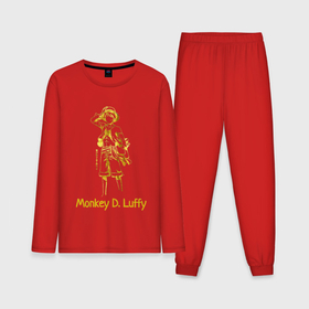 Мужская пижама хлопок (с лонгсливом) с принтом Monkey D. Luffy Gold ,  |  | 