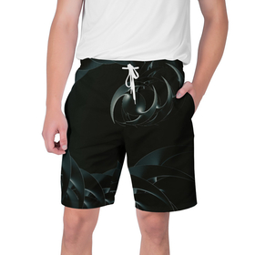 Мужские шорты 3D с принтом Изометрическая спираль во тьме в Курске,  полиэстер 100% | прямой крой, два кармана без застежек по бокам. Мягкая трикотажная резинка на поясе, внутри которой широкие завязки. Длина чуть выше колен | 