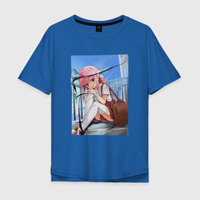 Мужская футболка хлопок Oversize с принтом Ироха Тамаки арт   Записи о магии Девочка волшебница Мадока в Тюмени, 100% хлопок | свободный крой, круглый ворот, “спинка” длиннее передней части | 