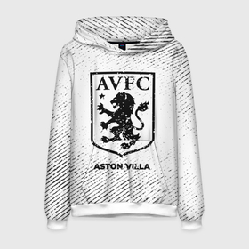 Мужская толстовка 3D с принтом Aston Villa с потертостями на светлом фоне в городе Новоалтайск, 100% полиэстер | двухслойный капюшон со шнурком для регулировки, мягкие манжеты на рукавах и по низу толстовки, спереди карман-кенгуру с мягким внутренним слоем. | 