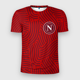 Мужская футболка 3D Slim с принтом Napoli отпечатки в Екатеринбурге, 100% полиэстер с улучшенными характеристиками | приталенный силуэт, круглая горловина, широкие плечи, сужается к линии бедра | 