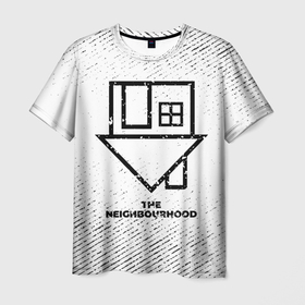 Мужская футболка 3D с принтом The Neighbourhood с потертостями на светлом фоне в Тюмени, 100% полиэфир | прямой крой, круглый вырез горловины, длина до линии бедер | 