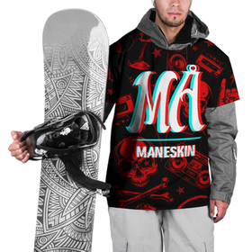 Накидка на куртку 3D с принтом Maneskin rock glitch в Кировске, 100% полиэстер |  | 