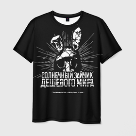 Мужская футболка 3D с принтом Солнечный зайчик в Санкт-Петербурге, 100% полиэфир | прямой крой, круглый вырез горловины, длина до линии бедер | 