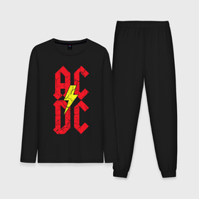 Мужская пижама хлопок (с лонгсливом) с принтом AC DC logo в Курске,  |  | 