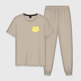 Мужская пижама хлопок с принтом Bitcoin Police в Петрозаводске, 100% хлопок | брюки и футболка прямого кроя, без карманов, на брюках мягкая резинка на поясе и по низу штанин
 | Тематика изображения на принте: 