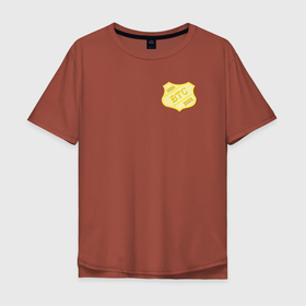 Мужская футболка хлопок Oversize с принтом Bitcoin Police в Петрозаводске, 100% хлопок | свободный крой, круглый ворот, “спинка” длиннее передней части | Тематика изображения на принте: 