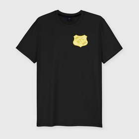 Мужская футболка хлопок Slim с принтом Bitcoin Police в Петрозаводске, 92% хлопок, 8% лайкра | приталенный силуэт, круглый вырез ворота, длина до линии бедра, короткий рукав | Тематика изображения на принте: 