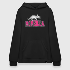 Худи SuperOversize хлопок с принтом Momzilla в Курске, 70% хлопок, 30% полиэстер, мягкий начес внутри | карман-кенгуру, эластичная резинка на манжетах и по нижней кромке, двухслойный капюшон
 | 