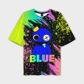 Мужская футболка OVERSIZE 3D с принтом Rainbow Friends   Blue в Санкт-Петербурге,  |  | Тематика изображения на принте: 
