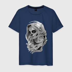 Мужская футболка хлопок с принтом Призрачная женщина в Кировске, 100% хлопок | прямой крой, круглый вырез горловины, длина до линии бедер, слегка спущенное плечо. | 
