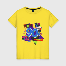 Женская футболка хлопок с принтом Best of 90s в городе Новоалтайск, 100% хлопок | прямой крой, круглый вырез горловины, длина до линии бедер, слегка спущенное плечо | 
