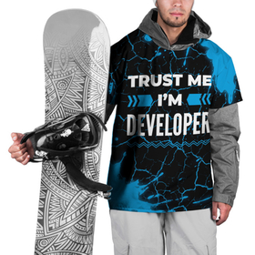 Накидка на куртку 3D с принтом Trust me Im developer dark в Петрозаводске, 100% полиэстер |  | 