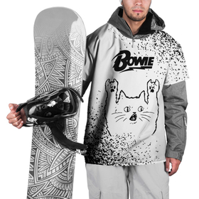 Накидка на куртку 3D с принтом David Bowie рок кот на светлом фоне в Тюмени, 100% полиэстер |  | Тематика изображения на принте: 
