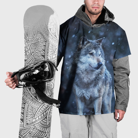 Накидка на куртку 3D с принтом Лесной волк в Санкт-Петербурге, 100% полиэстер |  | Тематика изображения на принте: 