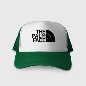 Кепка тракер с сеткой с принтом Логотип the palm face в городе Новоалтайск, трикотажное полотно; задняя часть — сетка | длинный козырек, универсальный размер, пластиковая застежка | 
