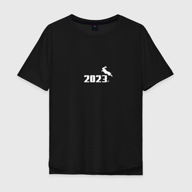 Мужская футболка хлопок Oversize с принтом Пума 2023 в Санкт-Петербурге, 100% хлопок | свободный крой, круглый ворот, “спинка” длиннее передней части | 