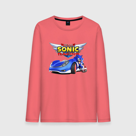 Мужской лонгслив хлопок с принтом Team Sonic racing   hedgehog , 100% хлопок |  | Тематика изображения на принте: 