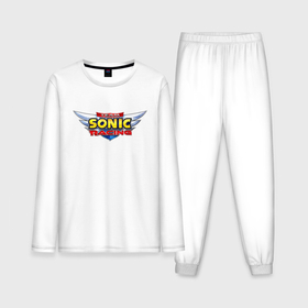 Мужская пижама хлопок (с лонгсливом) с принтом Team Sonic racing   logo ,  |  | 