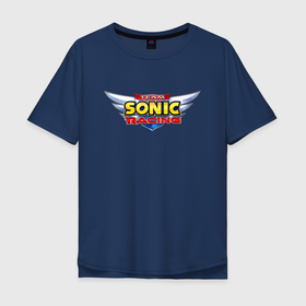 Мужская футболка хлопок Oversize с принтом Team Sonic racing   logo , 100% хлопок | свободный крой, круглый ворот, “спинка” длиннее передней части | 