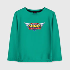 Детский лонгслив хлопок с принтом Team Sonic racing   logo , 100% хлопок | круглый вырез горловины, полуприлегающий силуэт, длина до линии бедер | 