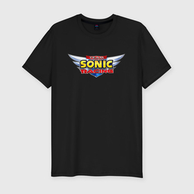 Мужская футболка хлопок Slim с принтом Team Sonic racing   logo , 92% хлопок, 8% лайкра | приталенный силуэт, круглый вырез ворота, длина до линии бедра, короткий рукав | Тематика изображения на принте: 