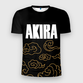 Мужская футболка 3D Slim с принтом Akira anime clouds в Белгороде, 100% полиэстер с улучшенными характеристиками | приталенный силуэт, круглая горловина, широкие плечи, сужается к линии бедра | 