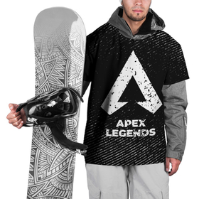 Накидка на куртку 3D с принтом Apex Legends с потертостями на темном фоне в Санкт-Петербурге, 100% полиэстер |  | Тематика изображения на принте: 