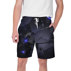 Мужские шорты 3D с принтом Неоновые плиты, взрыв в Екатеринбурге,  полиэстер 100% | прямой крой, два кармана без застежек по бокам. Мягкая трикотажная резинка на поясе, внутри которой широкие завязки. Длина чуть выше колен | 