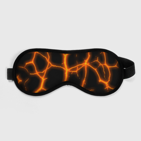 Маска для сна 3D с принтом Оранжевые неоновые трещины в городе Новоалтайск, внешний слой — 100% полиэфир, внутренний слой — 100% хлопок, между ними — поролон |  | 