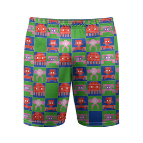 Мужские шорты спортивные с принтом Пиксельный рисунок поп арт ,  |  | Тематика изображения на принте: 