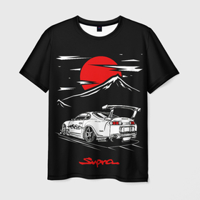 Мужская футболка 3D с принтом Тойота супра   JDM Style в Екатеринбурге, 100% полиэфир | прямой крой, круглый вырез горловины, длина до линии бедер | Тематика изображения на принте: 