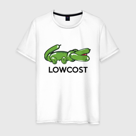Мужская футболка хлопок с принтом Low cost   Надувной крокодильчик   Joke , 100% хлопок | прямой крой, круглый вырез горловины, длина до линии бедер, слегка спущенное плечо. | 