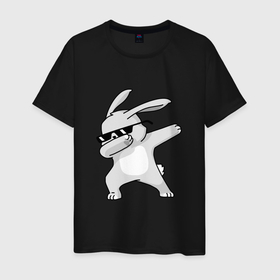 Мужская футболка хлопок с принтом Кролик ДЭБ в Петрозаводске, 100% хлопок | прямой крой, круглый вырез горловины, длина до линии бедер, слегка спущенное плечо. | 