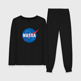 Женская пижама хлопок (с лонгсливом) с принтом Маша в стиле NASA ,  |  | 