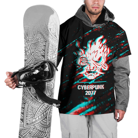 Накидка на куртку 3D с принтом Cyberpunk 2077 в стиле glitch и баги графики на темном фоне в Тюмени, 100% полиэстер |  | 